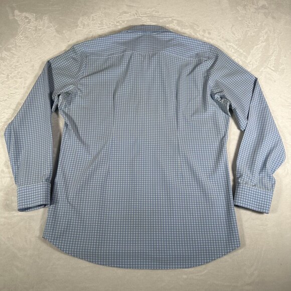 Mizzen Main Shirt Men Size XXL Plaid Blue Trim Fit Long Sleeve Made in USA - Picture 9 of 10